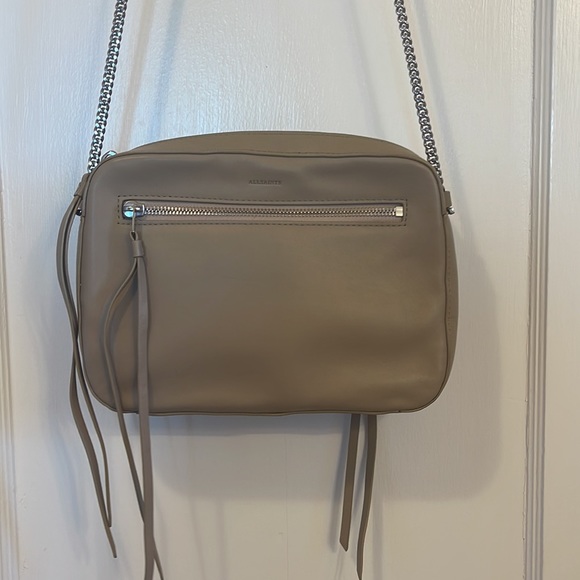 All Saints Chain Crossbody // Tan & Silver - Picture 3 of 9